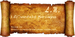 Lövenfeld Marianna névjegykártya